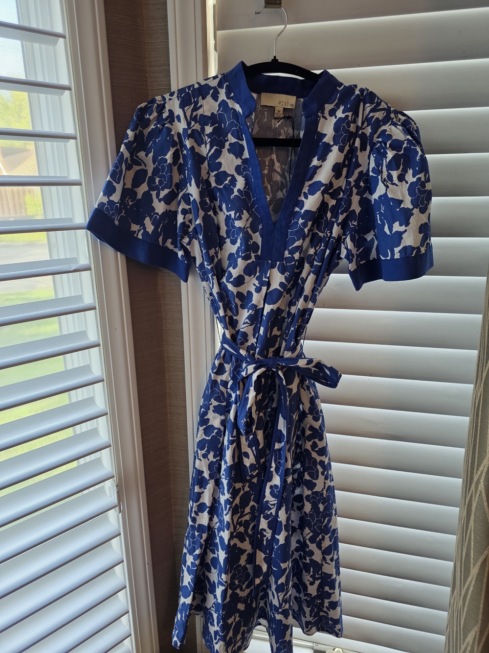 Blue and White Floral Wrap Dress